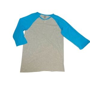 Hype Teal‎ Grey Raglan Baseball Shirt Sz Medium